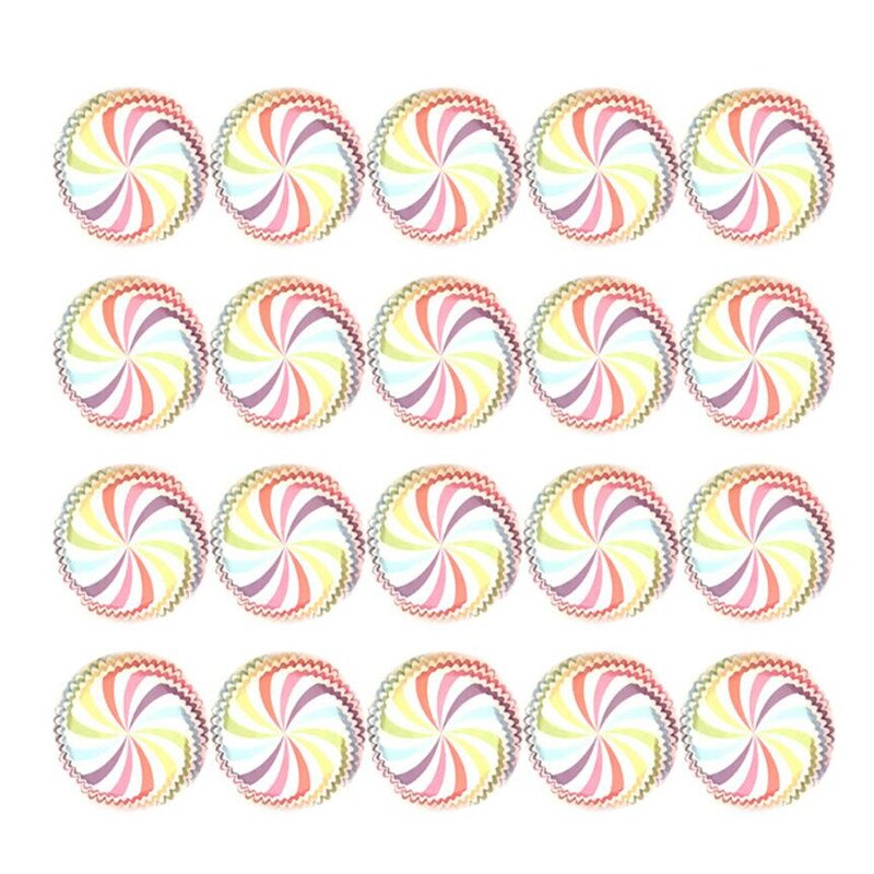 100Stck Regenbogen Cupcake Papier Liner Muffin Fällen Tasse Kuchen Deckel Backblech Küche Zubehör Gebäck Dekoration Werkzeuge