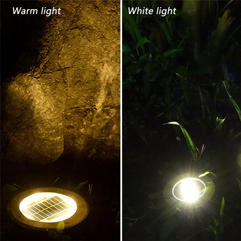 4/8/12 led solcelledrevet underjordisk lys utendørs vanntett hagevei gulv begravde lys solcellelampe for plen i hjemmet