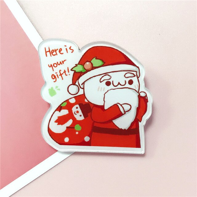 Kerst Badges Leuke Sok Elanden Snoep Broche Acryl Pin Badges Pictogrammen Op De Rugzak Medaille Decoratie Badge Voor Kleding: Q