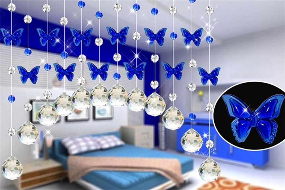 Vlinder kristalglas kralengordijn binnenhuisdecoratie luxe bruiloft achtergrond decoratie benodigdheden cd: A