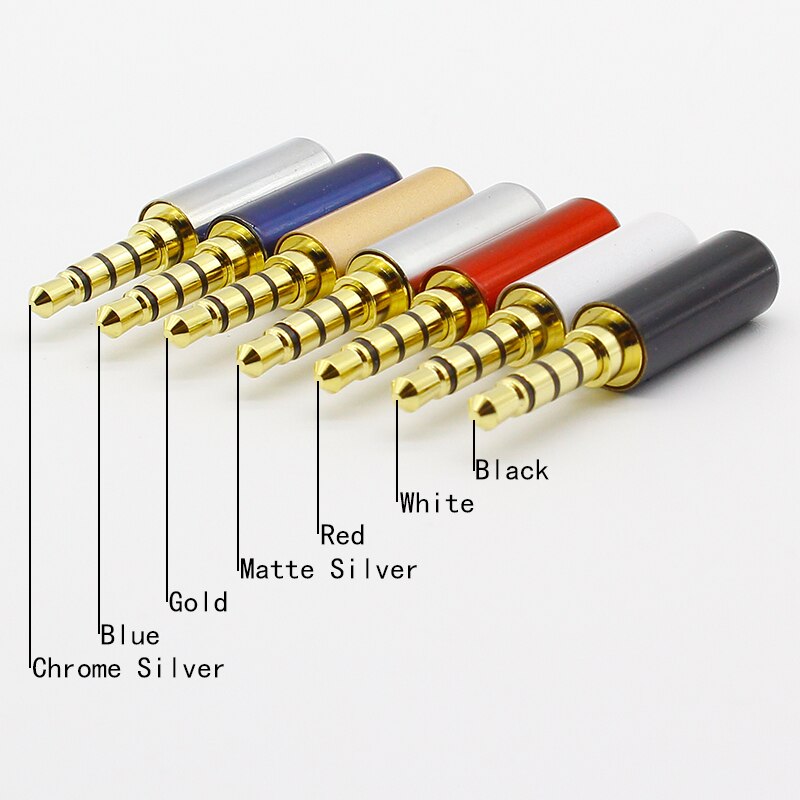 7 stk kobber forgyldt 1/8 " 3.5mm hanstik mini jack stik lodning 4 polet stik reparation hovedtelefon kabel lodde