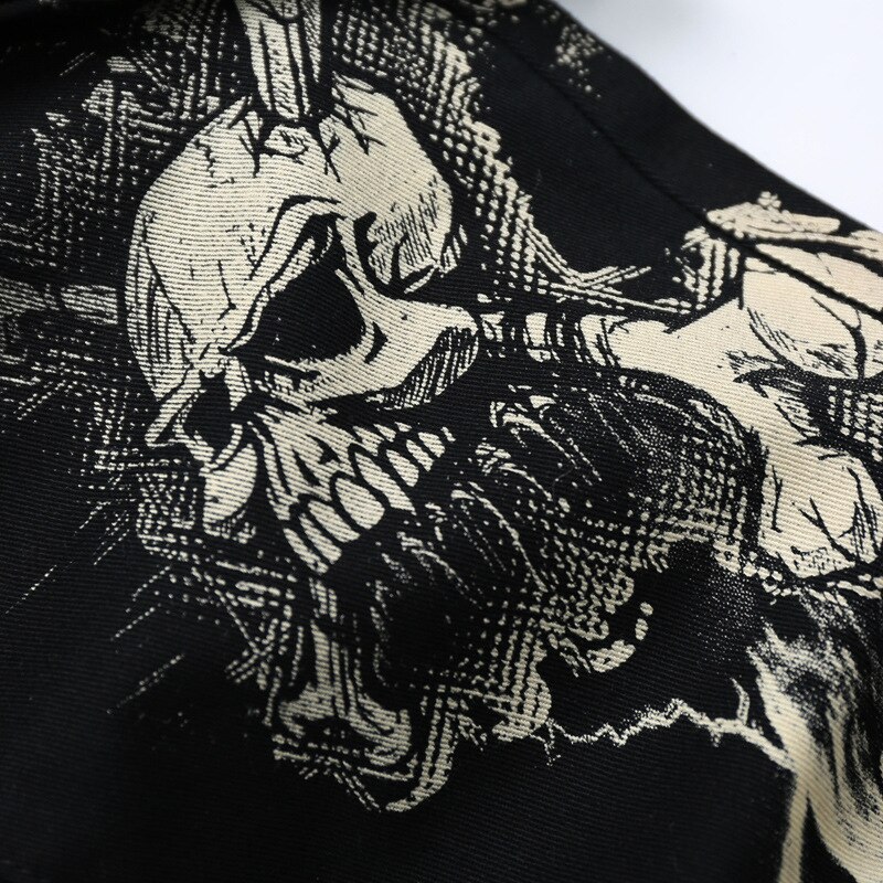 Men`s Printed Jeans Punk Style Gothic Painted Cotton Straight Leg Cool Jeans for Young Men