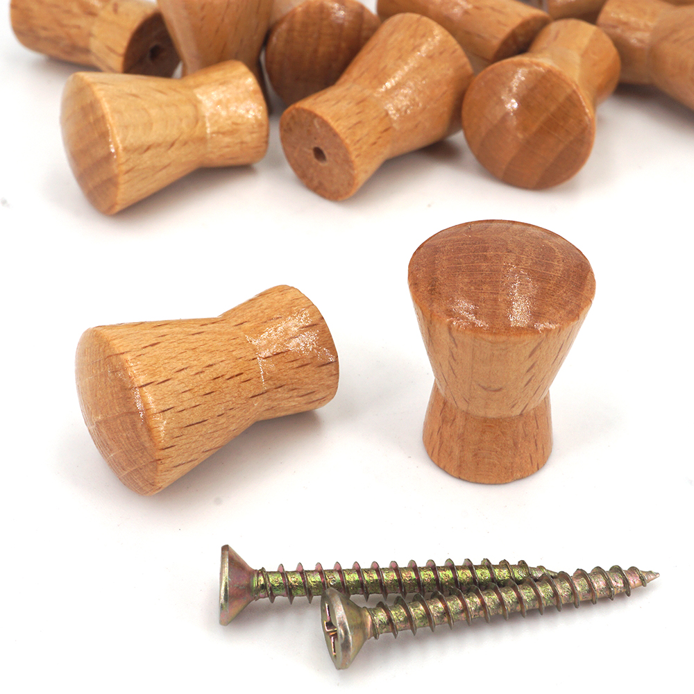 Mini houten knop kast kledingkast lade meubilair ronde handgreep 16,5 mm diameter