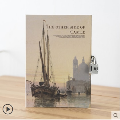 Password Retro A5 Notebook With Lock Writing Pads Lockable Notepad Binder Diary Student: 6