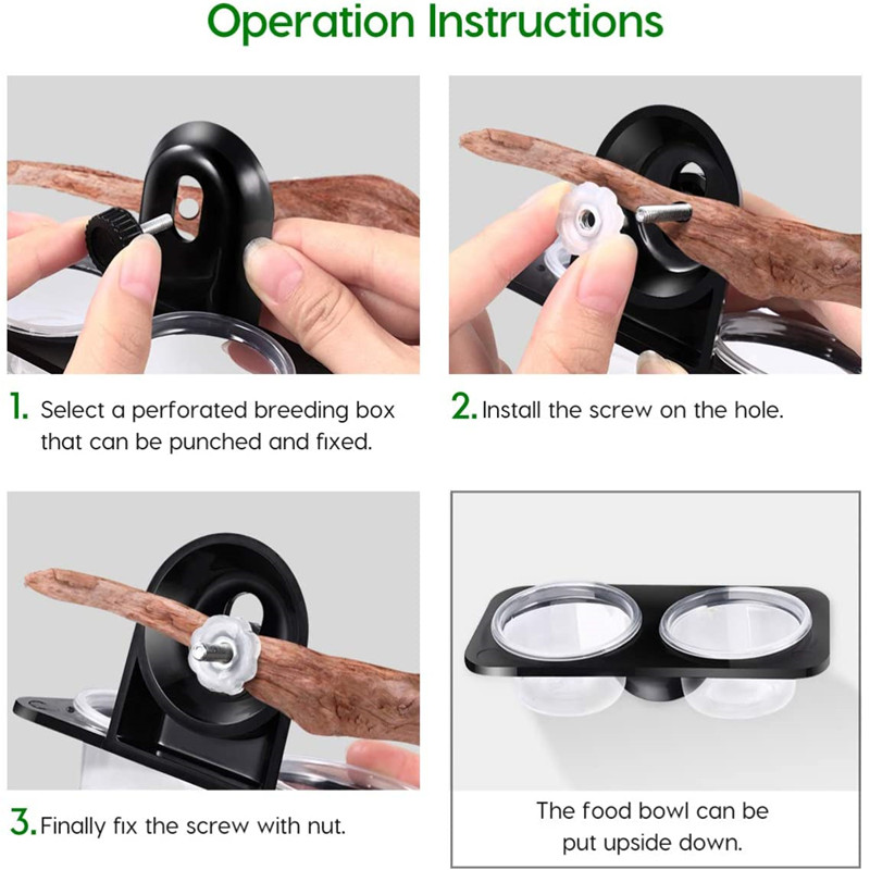 LOVIVER Reptilien Fütterungsschalen 3er Set - Mit Saugnapf Für Gecko & Terrarium