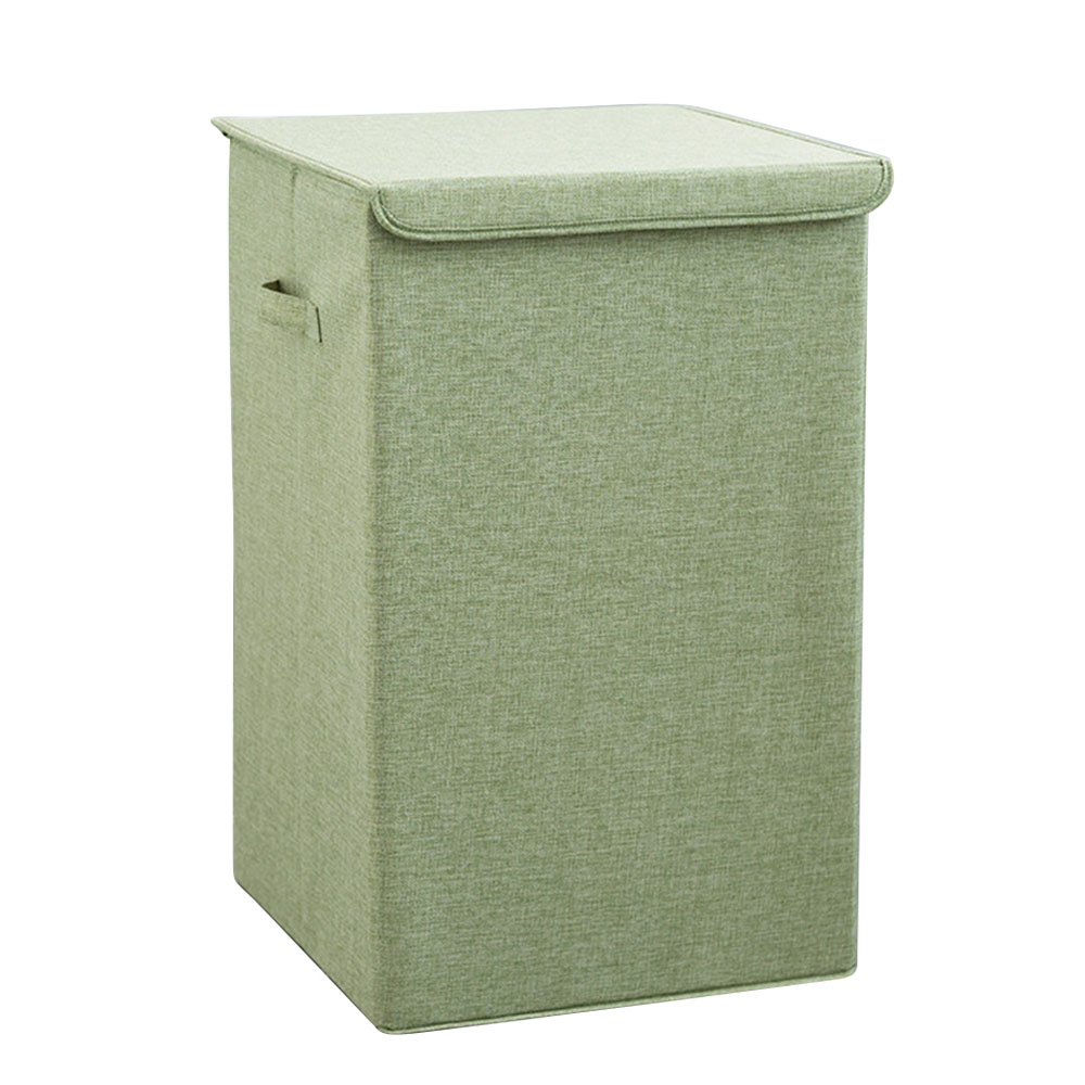 waterproof laundry bucket foldable dirty clothes storage wash bin home use collapsible corner laundry basket with lid: green / 56x34x34cm