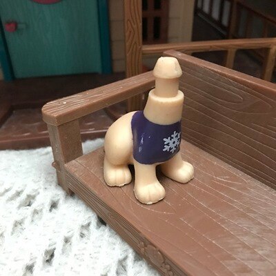original doll with only head cute animal dog or fox toy diy for girl accessory: Purple 