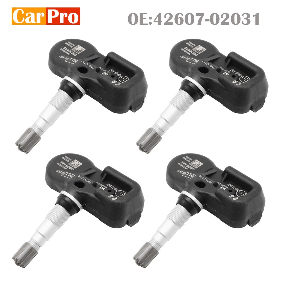 4 stk. dæktrykssensorer tpms pmv -c210 42607-02031 42607-02030 til toyota auris avensis corolla rav 4 yaris verso 433 mhz