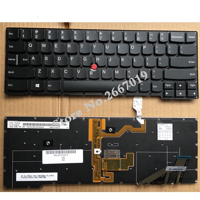 English Laptop keyboard with backlit for lenovo for thinkpad X1C x1 For carbon gen 2 type 20A7 20A8 us