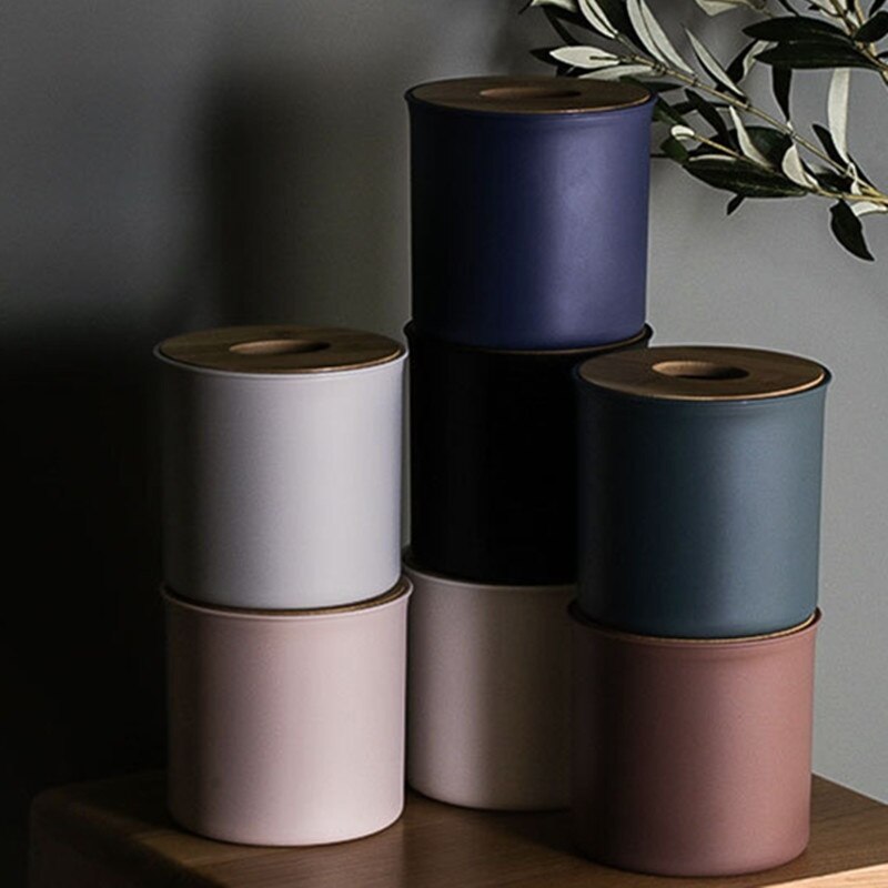 Runde tissuekasse plast papirholder kontor desk tilbehør rulle papir serviet tilbehør husholdning hotel bil papir holder