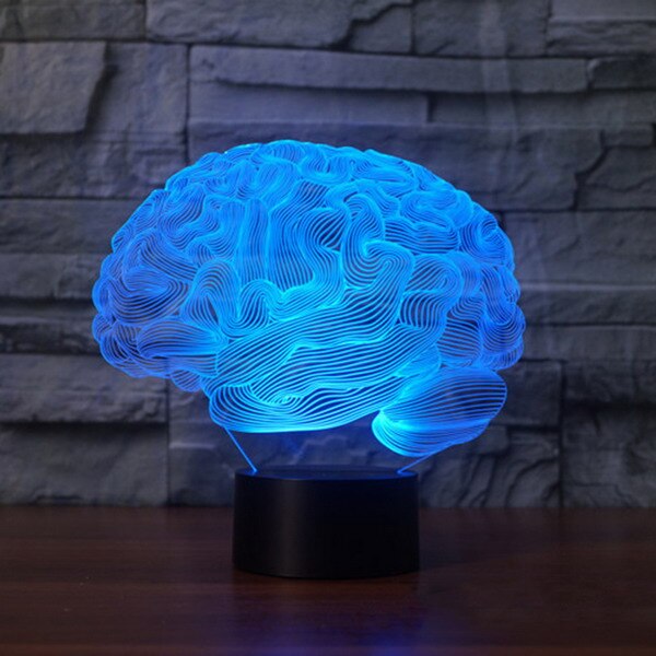 3D Illusion lampe cerveau forme changement de couleur tactile interrupteur LED veilleuse acrylique lampe de bureau atmosphère lampe nouveauté éclairage: Default Title