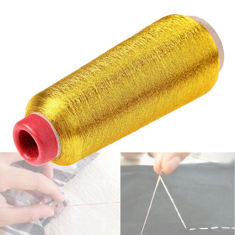 Hilos de bordado de punto de cruz para ordenador dorado/plateado línea de hilo de coser de 3000M hilo metálico textil tejido línea de bordado