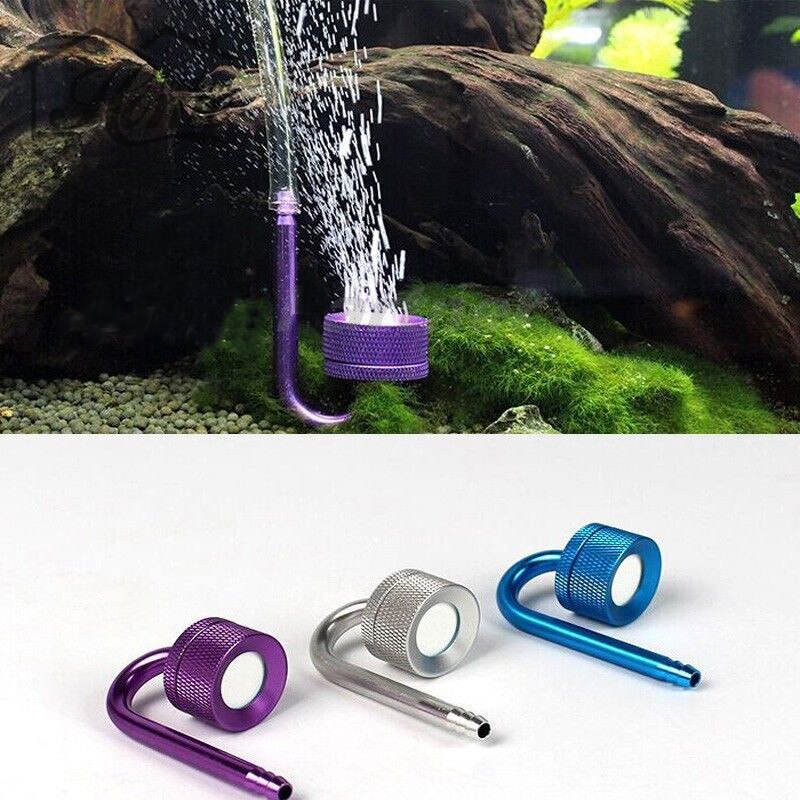 Aquarium Aluminum Alloy CO2 System Nano Diffuser Fish Tank Aquatic Plant Carbon Dioxide Atomizer Reactor Suction Cup 4*6mm Tube
