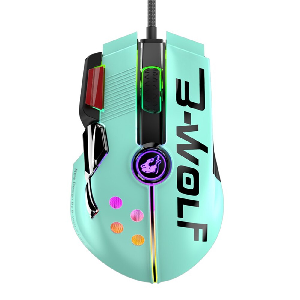 M2 Gaming Mouse Wired 11 Buttons 12000 DPI Adjustable Ergonomic Mouse RGB Backlight Macro Definition Gamers Mice For PC Laptop: Green