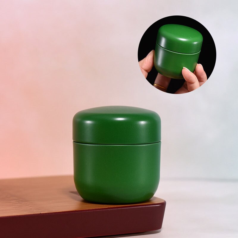 15g Mini Tinplate Tea Storage Tea Tins Round Sealed Tea Spice Container Portable Small Tin Can for Business Trip: Style 1