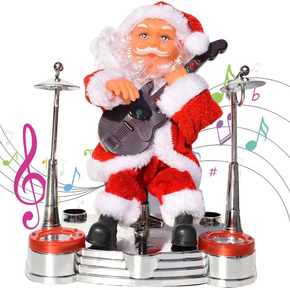 Jul elektrisk musik julemand dukke ornament spille klaver saxofon guitar tromme ornament år børn jul: D