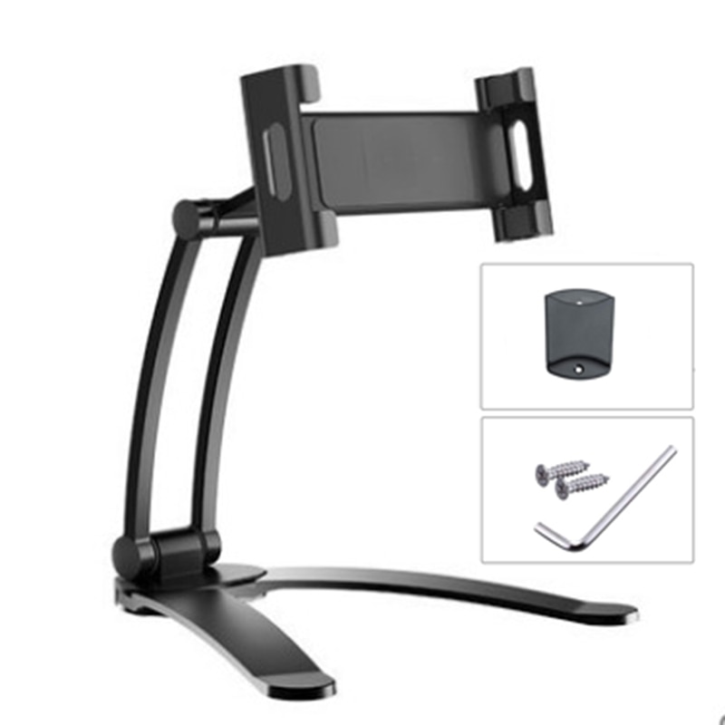SMOYNG supporto da tavolo per Tablet da cucina in lega di alluminio supporto pieghevole per iPhone iPad Pro Mipad staffa per montaggio a parete: black