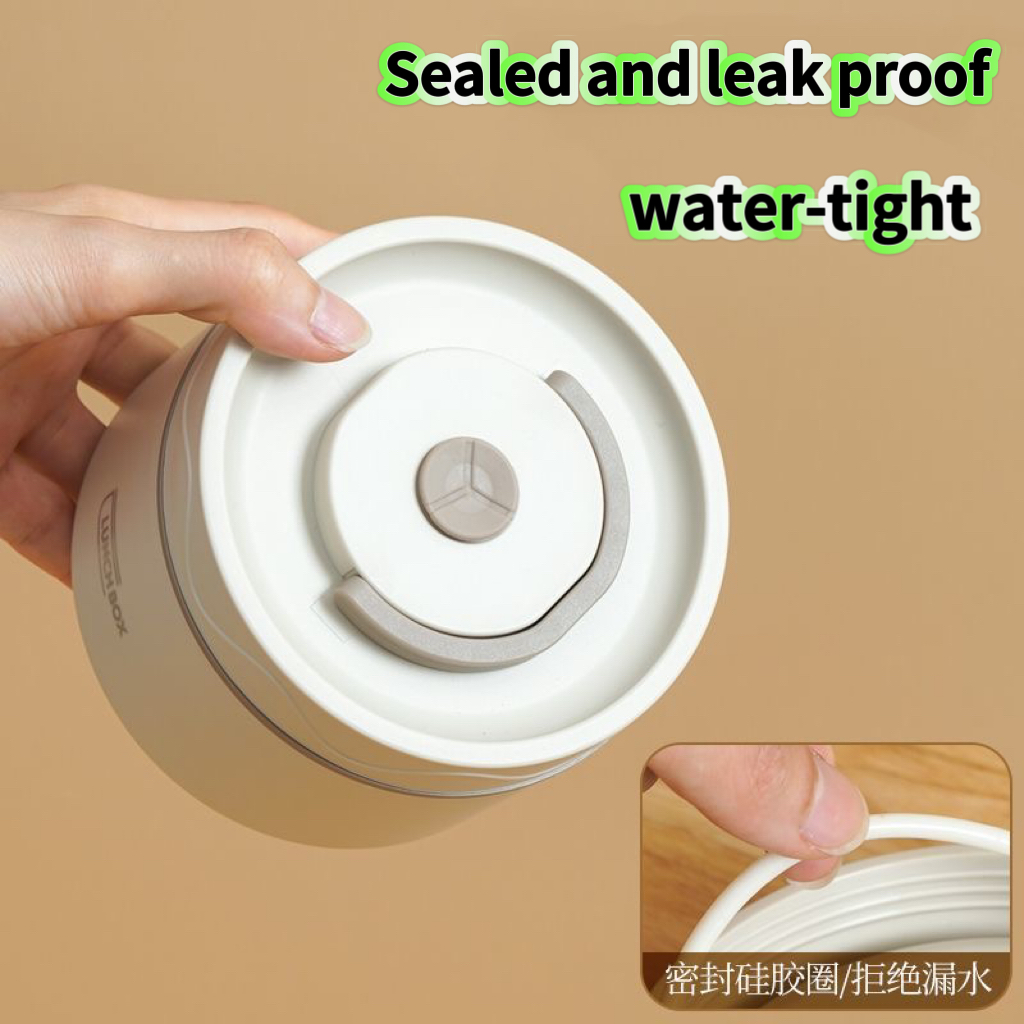 Stainless Steel 304 Sealed Multifunction Portable Round Heat Box Insulated Lunch Box Bento with Thermal Bag