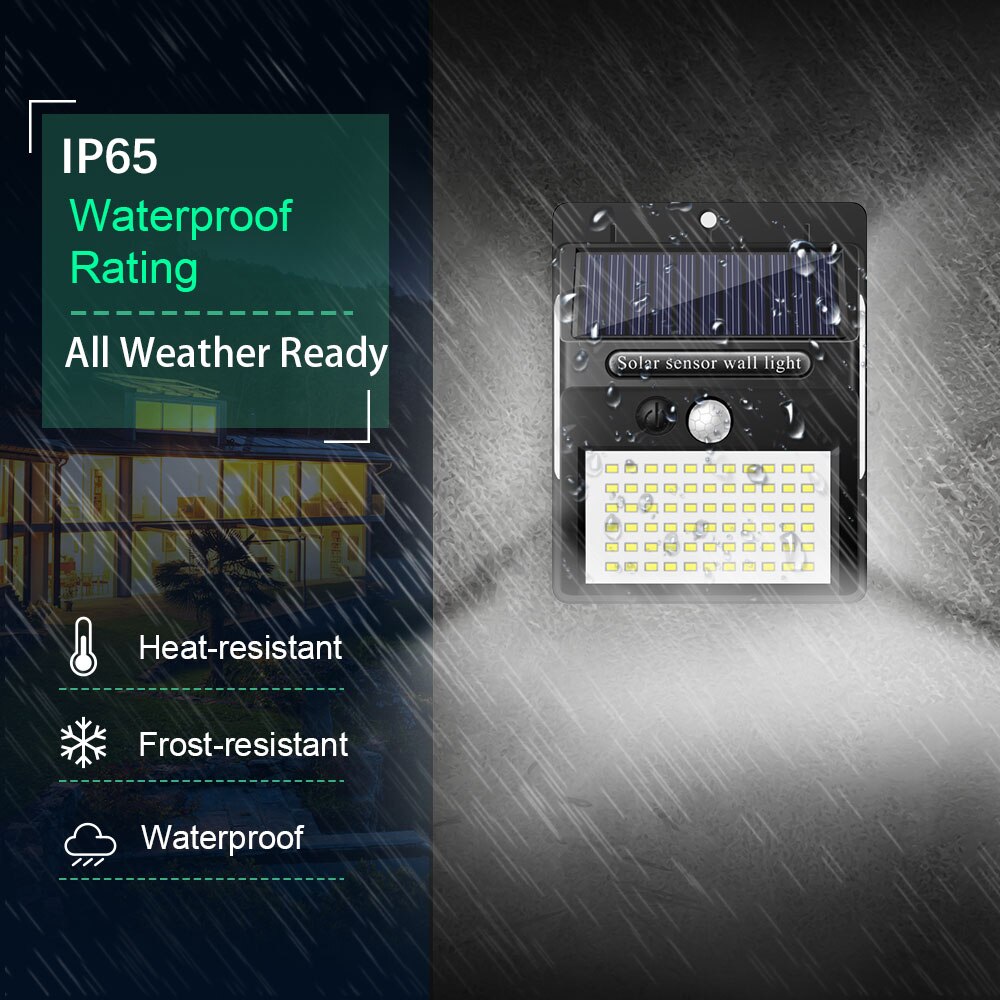 1/2/4PCS LITOM 140 LEDS Solar Light Energy Solar Garden Light IP65 Waterproof PIR Motion Sensor Sunlight For Garage Yard Outdoor