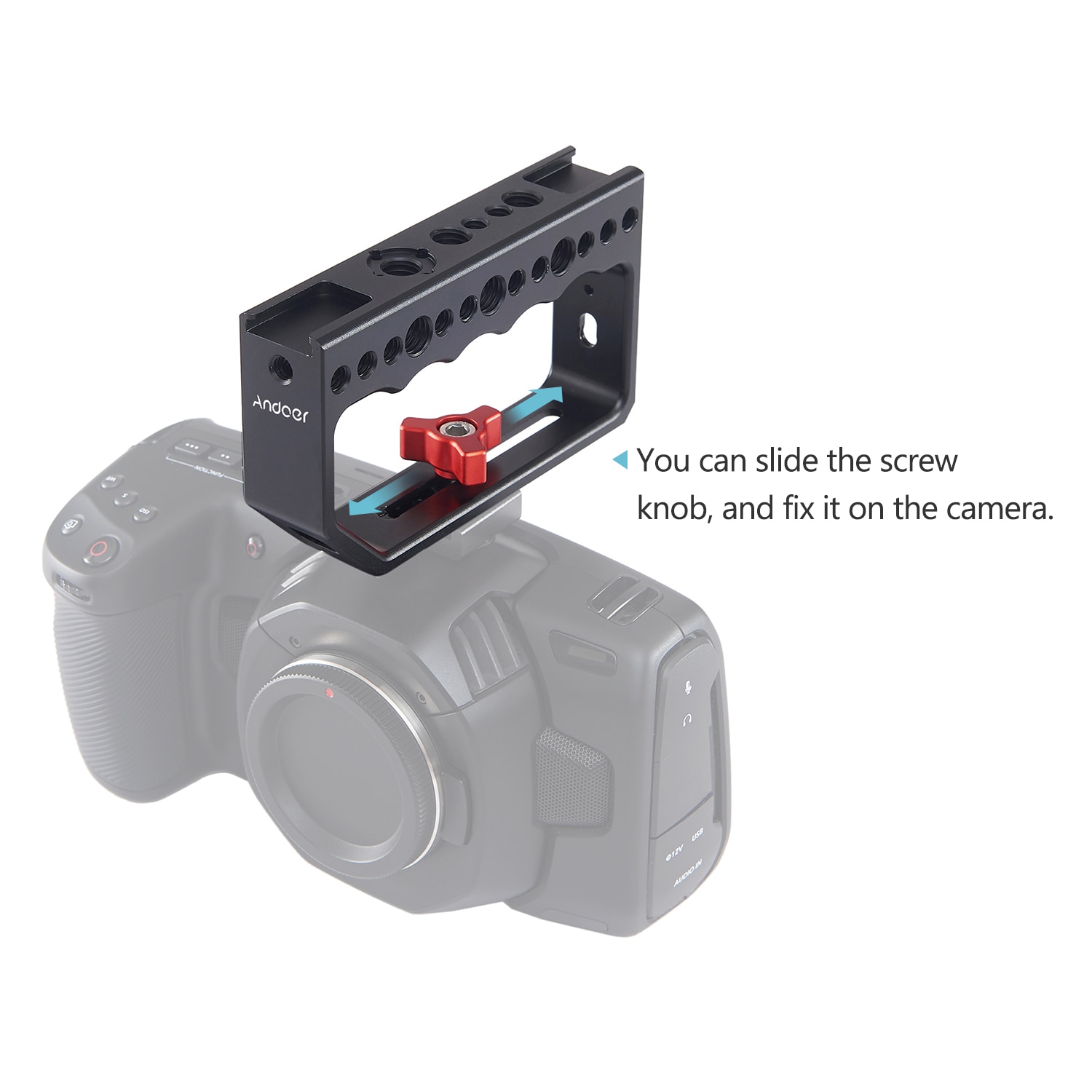 Andoer – poignée supérieure pour caméra DSLR, plate-forme de stabilisation pour caméra, Cage, moniteur, micro léger