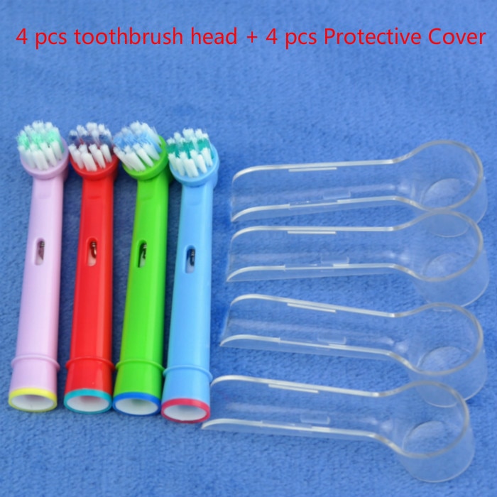 4 Stks/set Elektrische Tandenborstels Heads Vervanging Voor Orale B Vitaliteit Zachte Met Beschermhoes