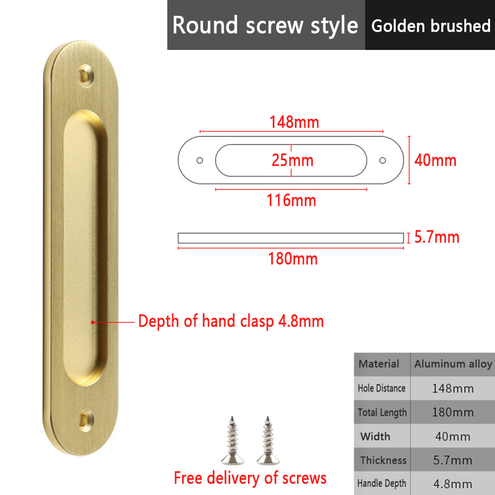 Onubao-manija de puerta corredera sin perforaciones, puerta de vidrio de almacén, manija deslizante de cocina, pasta adhesiva de doble cara: Gold Drawing-R-A
