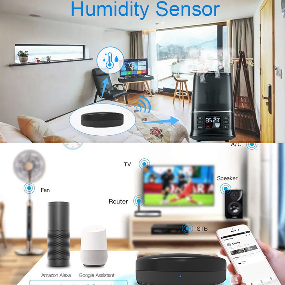 R6 Intelligent Universal IR Infrared Remote Control WiFi Controller Repeater Hub Household Temperature Humidity Sensor