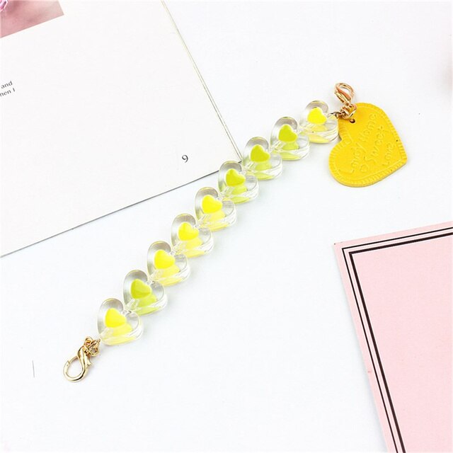 Mobiele Telefoon Lanyard Telefoon Charme Acryl Olie Liefde Armband Telefoon Sleutelhanger Diy Mobiele Telefoon Geval Sieraden Accessoires: Yellow