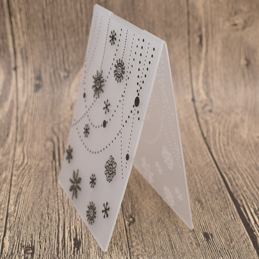 Snöflinga stämplar blommor plast prägling mapp mall för scrapbooking fotoalbum papper kort bakgrund dekoration