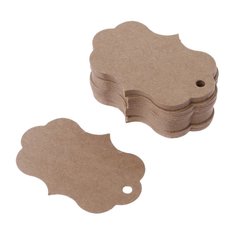 50x Trouwkaarten Kaart Kraft Craft Gunsten Hang Tags Prijs Label