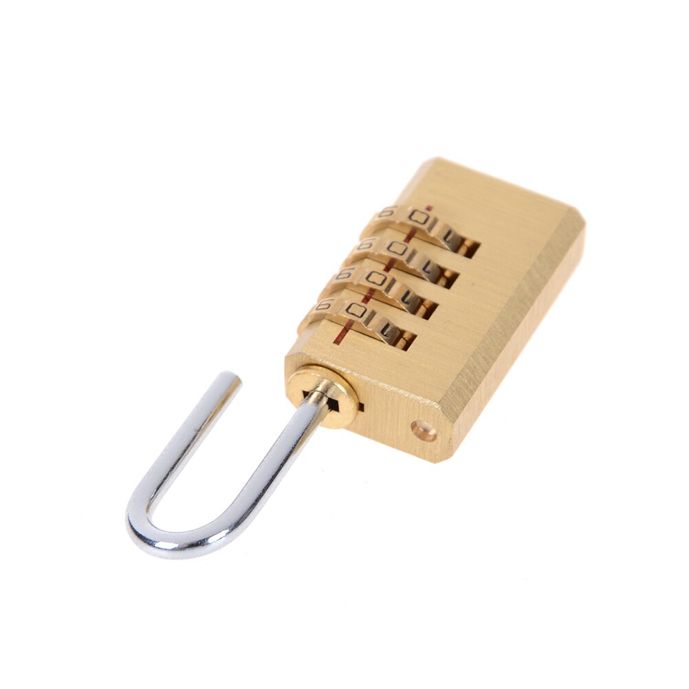 1Pc Messing Mini 4 Cijfers Aantal Wachtwoord Code Lock Combinatie Hangslot Pad Lock Resettable Voor Reizen Bag Deur 6cm X 2Cm X 1Cm