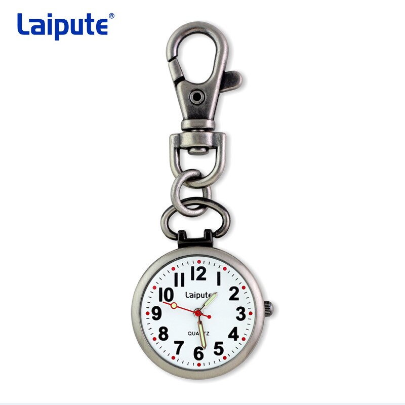 LAIPUTE-reloj de bolsillo de enfermera para hombre y mujer, accesorio de acero inoxidable, plateado, médico, FOB, de cuarzo, analógico, colgante, GL46: 9155 002A