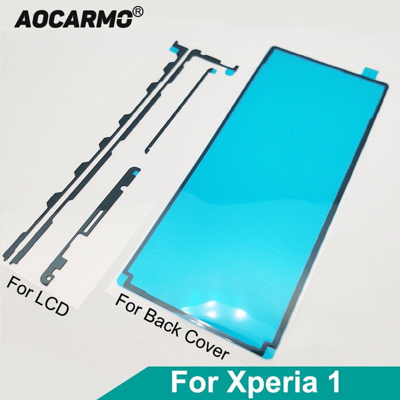 Dower me para sony xperia 1/xz4 j9110 x1 moldura dianteira da tela lcd adesivo traseiro habitação porta capa traseira adesivo fita cola