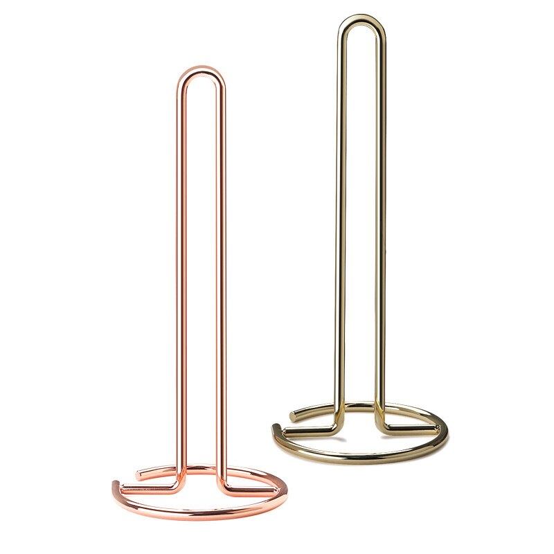Stainless Steel Kitchen Roll Paper Towel Holder Bathroom Tissue Stand Rose Gold Napkins Rack Home Kitchen Storage Accessories