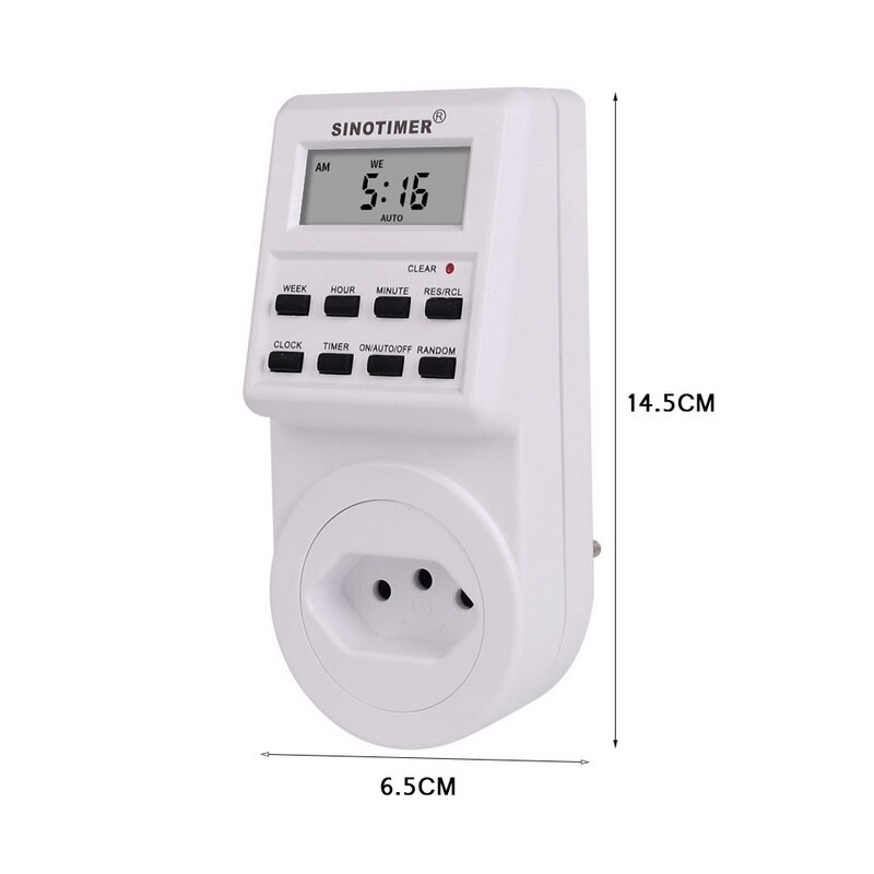 230/220V AC Programmable Timers Weekly Programmable Electrical Power Socket Timer EU UK US FR Plug standard with Clock