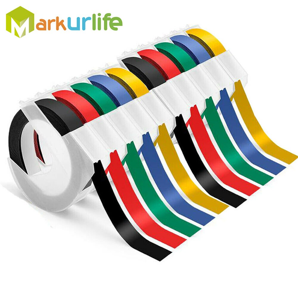 1 roll 9MM Compatible for Dymo 3D Plastic Embossing Tapes for DYMO 1011 1610 12965 MOTEX E101 Label Makers