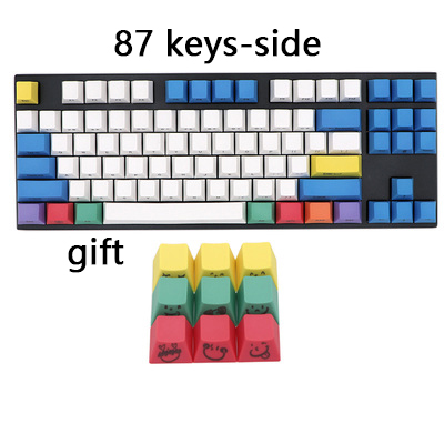 Copritasti Tastiera meccanica PBT Gesso di Colore Set keycap GH60 FFC660 64 tasti 87 eys 104 tasti 108 tasti Chiave Cap: 87keys side