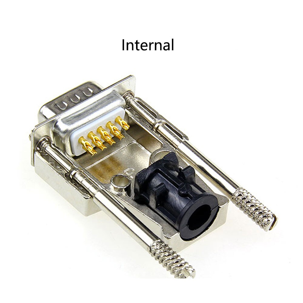 DB9 Metalen Shell Kit Met Schroeven/Staart Mouwen voor RS232 9 Pin Serial Port Connector Plug RS485 RS422 COM d-SUB9 Adapters Socket