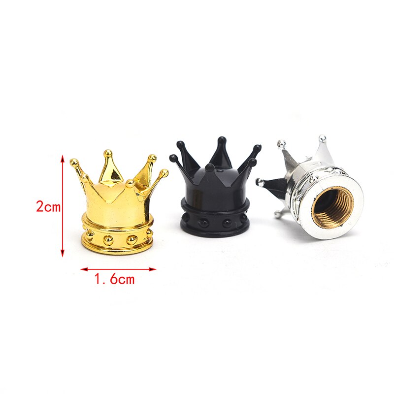 4 kpl yleispyörän renkaan venttiilikorkit auto moottoripyörä polkupyörän ilmasuoja automaattinen ilmatiivis varret kansi kruunun muotoilu