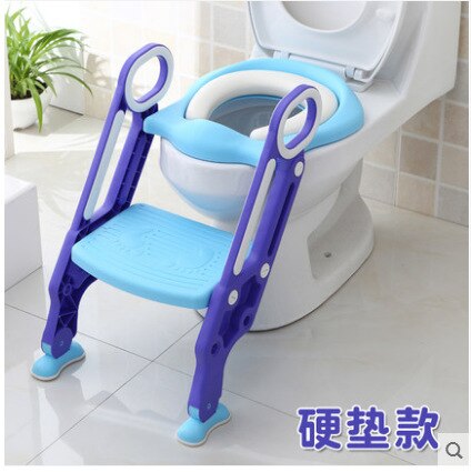 Kinderpotje opvouwbaar toilet stoeltje opstapje kinderpotje kindertoiletten met verstelbare ladder kinderpotje: Blauw b