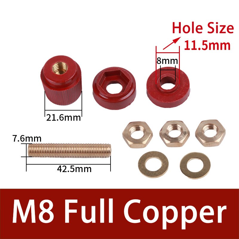 6mm 8mm Stud Premium Remote Battery Power Junction Post Connectors Brass Replacement Terminal Kit Accessories M6 M8 555 333