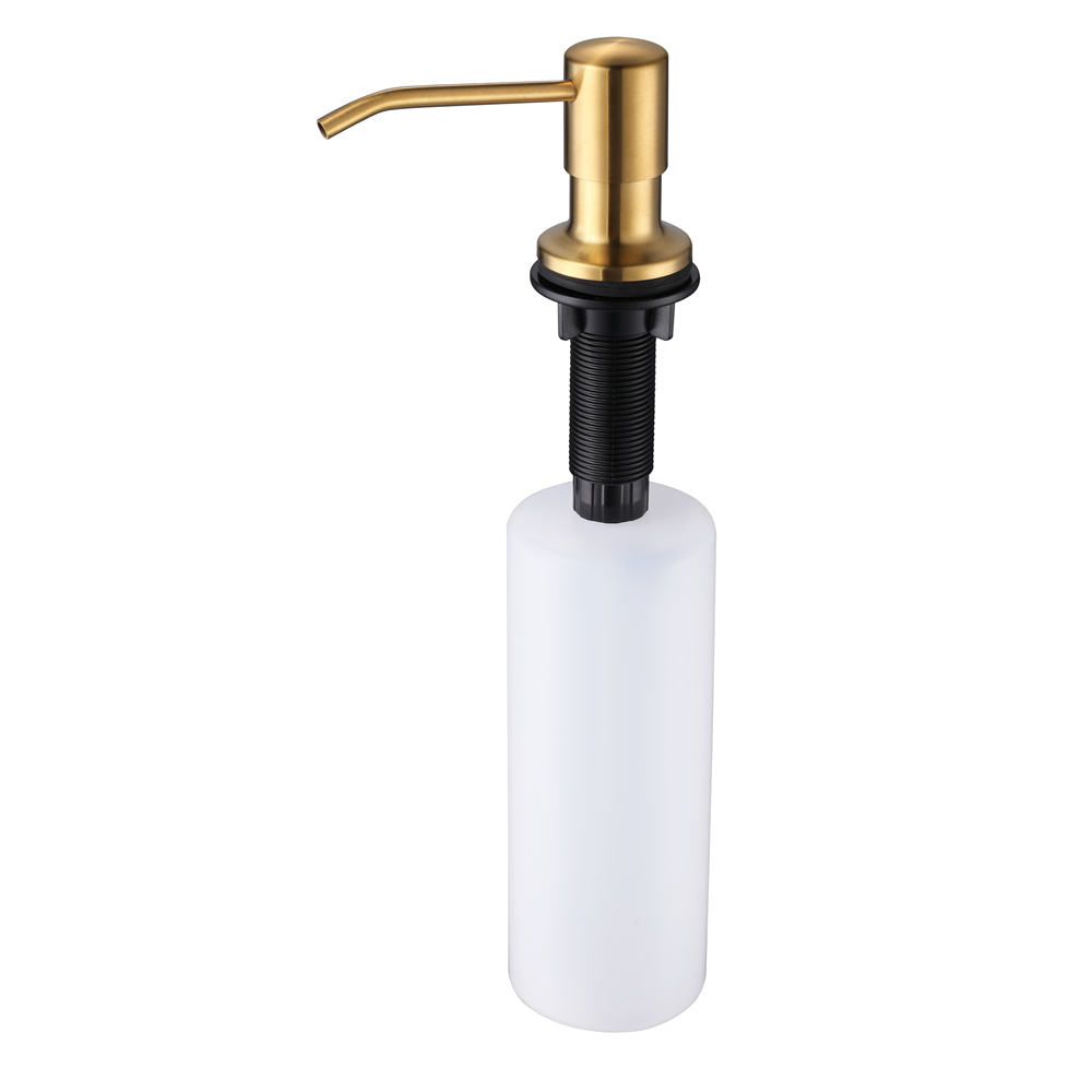 500ML Kitchen Sink Soap Dispenser Pump Hand Dispenser Detergent Liquid Soap Lotion Dispensers Stainless Steel Head Pump Bottle: Brushed Gold