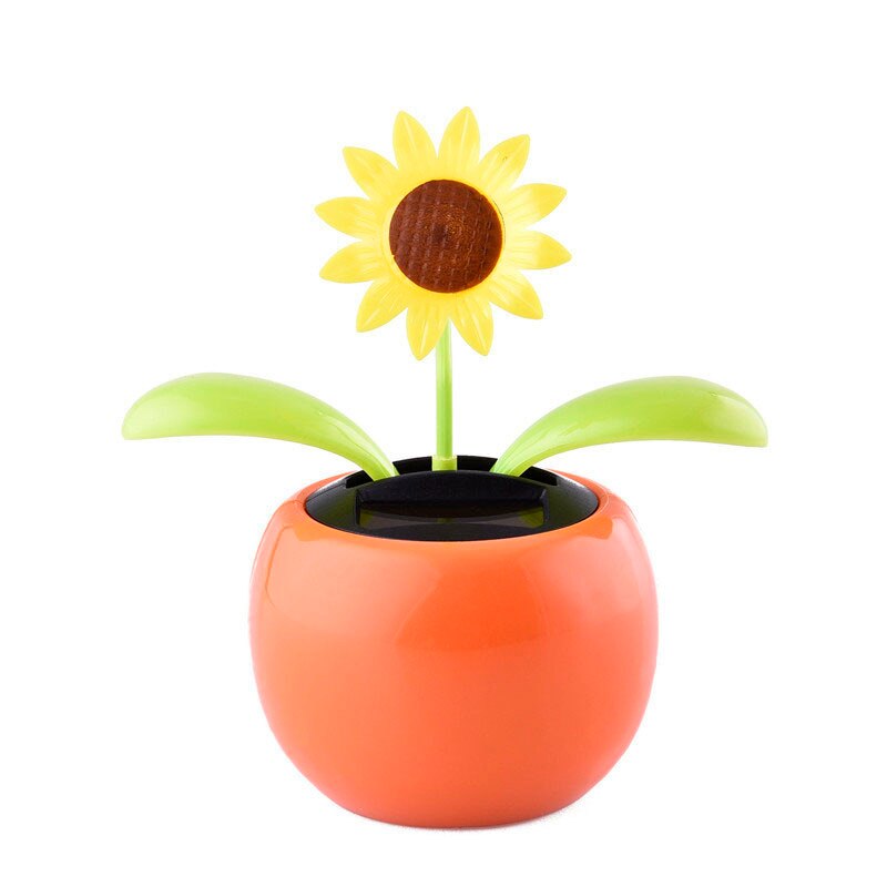 Solar Power Flip Flap Flower Sunflower Rose For Car Swing Dancing Flower Toy Car Interior Ornaments Car-Styling