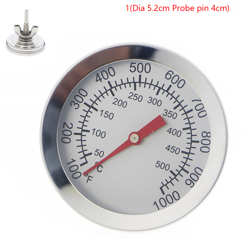 Thermomètre en acier inoxydable pour barbecue, jauge de température 50-800 degrés Fahrenheit 10-400/50-350/50-500 degrés Celsius: Or