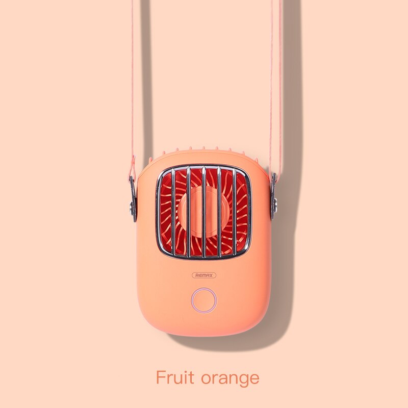 USB Portable Fan, wireless hanging neck fan, compact and convenient air cooler: Orange