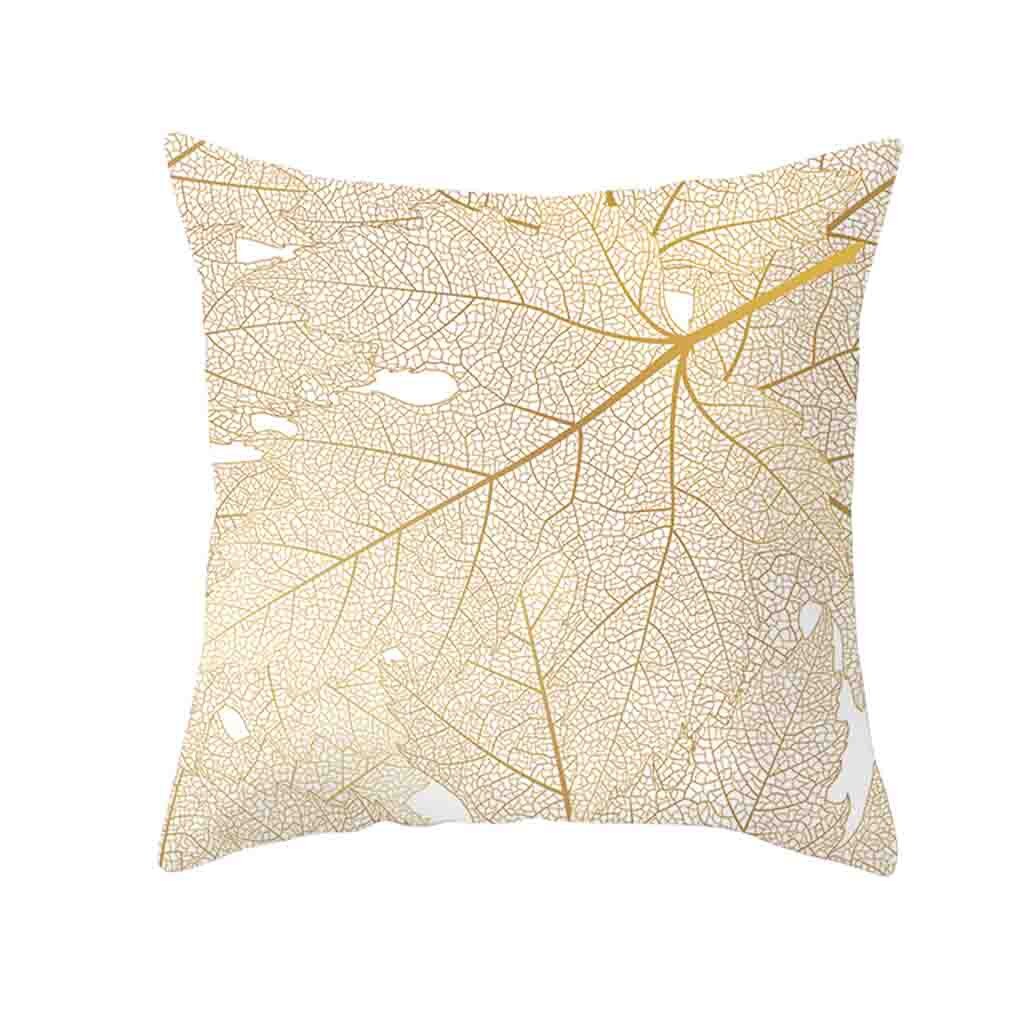 Pillow Case Gold Plant Printed Sofa Car Cushion Cover Home Decor Throw Pillowcase Bed Decoations poszewki na poduszki 45x45cm: J