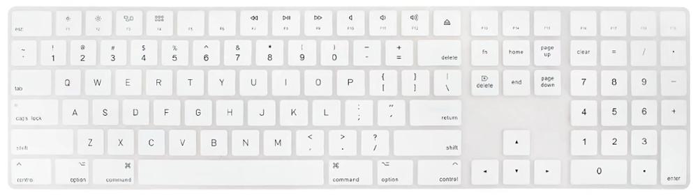 Magic Keyboard with Numeric Keypad MQ052LL/A A1843 Soft Silicone Skin Keyboard Cover For Apple Magic Keyboard: black