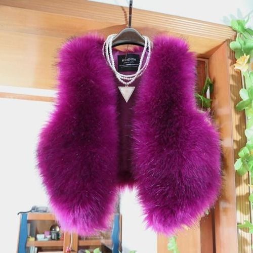 Rode Winter Herfst Vos Kunstmatige Bont Gras Vest Girl Vest Losse Jas Vest Mouwloze Doek Over Top Kleding Voor Vrouwen: Bourgondië