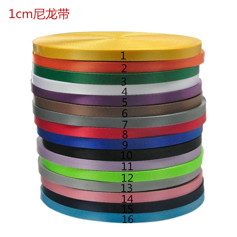 50Yards 3/8''(10mm) Colorful Strap Nylon Webbing plain weave Knapsack Strapping Sewing Bag Belt Accessories