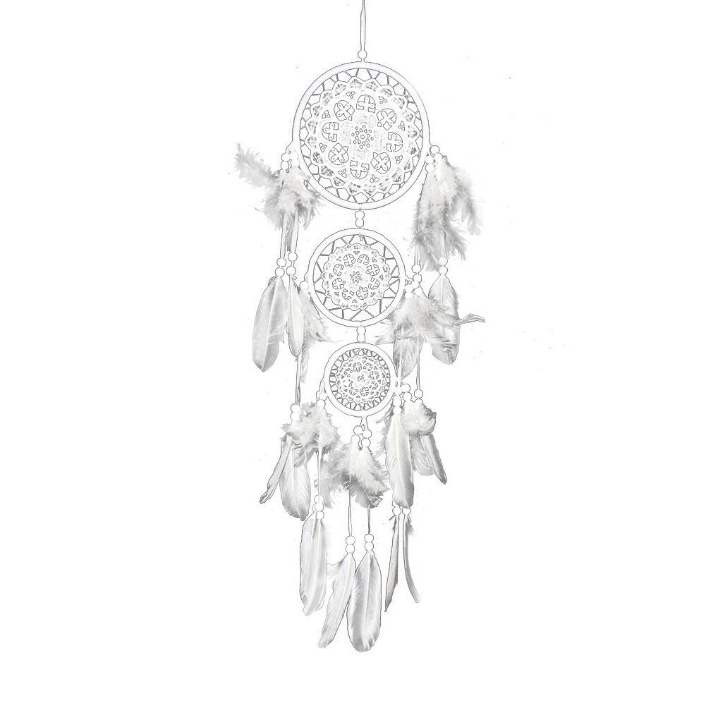 Atrapasueños de encaje atrapasueños decorativos hechos a mano para colgar en la pared, adornos para pared, dormitorio, # BW: A